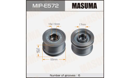 Шкив генератора MASUMA, VAG / CDCA, CNEA, CSHA, CDBA, CNFA, CNFB, CDBA, CNFA, DBGA