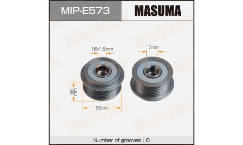 Шкив генератора MASUMA, VOLVO / B4204S3, B4204S4, B4204S3, B4204S4