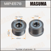 Шкив генератора MASUMA, BMW / N45N, N46N, N51, N52N, N45N, N46N, N51