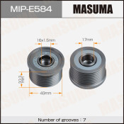 Шкив генератора MASUMA, BMW / N43, N43B20, N52N, N54, N54T, N43B20OL