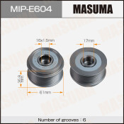 Шкив генератора MASUMA, VAG / AXQ, AYH, BAC, BAR, BHK, BHL, BJN, BKS, BLE, BLK, BMV, BMX