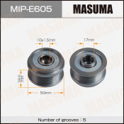 Шкив генератора MASUMA, OPEL / A14NEL, A14NET, A16SHT, A16XHT, A20DTH, A20DTR
