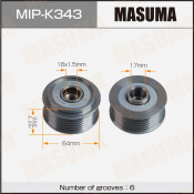 Шкив генератора MASUMA, HYUNDAI,KIA / G4KD, G4KE, G4KC, G4KA, G4KD