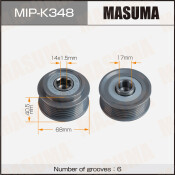 Шкив генератора MASUMA, HYUNDAI,KIA / G4KA, G4KD, G4KC