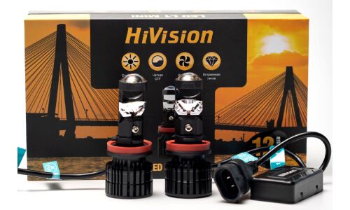 Лампа светодиодная HiVision LED L1 Mini H11, H8, H16 (PGJ19-1, PGJ19-2, PGJ19-3, T11), 12/24В, 34Вт (соответствует 50Вт), 6000К, комплект 2 шт, арт. Л0501
