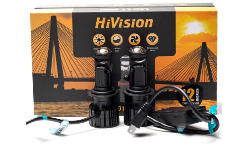 Лампа светодиодная HiVision LED L1 Mini H7 (PX26d, T11), 12/24В, 34Вт (соответствует 55Вт), 6000К, комплект 2 шт, арт. Л0500