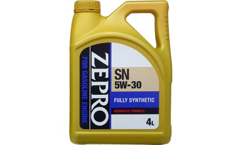 Масло моторное Zepro Fully Synthetic 5w30, синтетическое, API SN, ILSAC GF-5, для бензинового двигателя, 4л, арт. 30011332-004