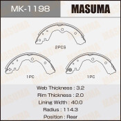 Колодки тормозные барабанные Masuma, комплект на ось (4 шт), арт. MK-1198