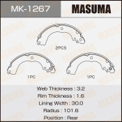 Колодки тормозные барабанные Masuma, комплект на ось (4 шт), арт. MK-1267