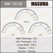 Колодки тормозные барабанные Masuma, комплект на ось (4 шт), арт. MK-1519