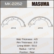 Колодки тормозные барабанные Masuma, комплект на ось (4 шт), арт. MK-2252