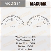 Колодки тормозные барабанные Masuma, комплект на ось (4 шт), арт. MK-2311