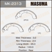Колодки тормозные барабанные Masuma, комплект на ось (4 шт), арт. MK-2313
