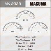 Колодки тормозные барабанные Masuma, комплект на ось (4 шт), арт. MK-2333