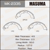 Колодки тормозные барабанные Masuma, комплект на ось (4 шт), арт. MK-2335