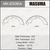 Колодки тормозные барабанные Masuma, комплект на ось (4 шт), арт. MK-2335A