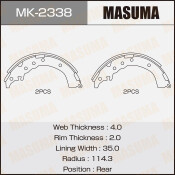 Колодки тормозные барабанные Masuma, комплект на ось (4 шт), арт. MK-2338