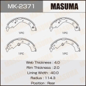 Колодки тормозные барабанные Masuma, комплект на ось (4 шт), арт. MK-2371