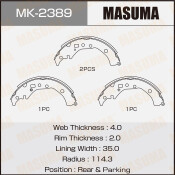 Колодки тормозные барабанные Masuma, комплект на ось (4 шт), арт. MK-2389