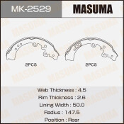 Колодки тормозные барабанные Masuma, комплект на ось (4 шт), арт. MK-2529