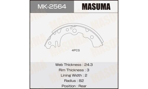 Колодки барабанные MASUMA TOYOTA PASSO / KGC10 (1/20)