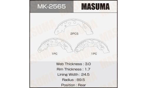 Колодки тормозные барабанные Masuma