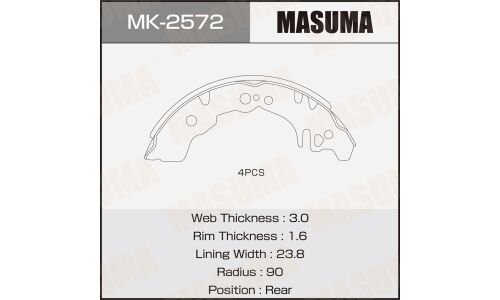 Колодки барабанные MASUMA TOYOTA bB / QNC20 (1/20)