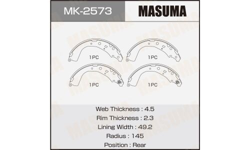 Колодки барабанные MASUMA TOYOTA HILUX / GUN126L (1/