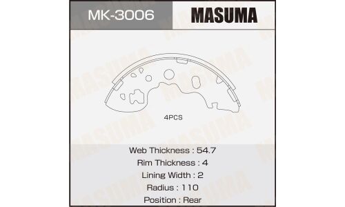 Колодки барабанные MASUMA MAZDA BONGO / SKF2T (1/12)