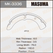Колодки тормозные барабанные Masuma, комплект на ось (4 шт), арт. MK-3336