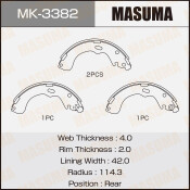 Колодки тормозные барабанные Masuma, комплект на ось (4 шт), арт. MK-3382