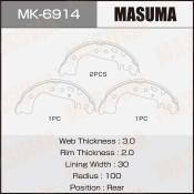 Колодки барабанные MASUMA SUZUKI EVERY / DA64V (1/20)