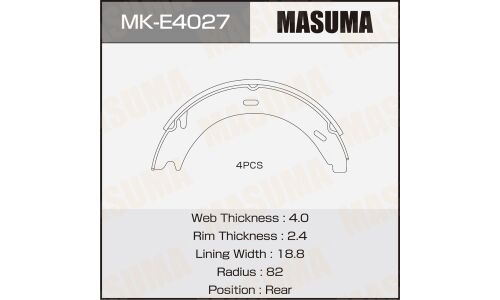 Колодки барабанные MASUMA парковочные [к-т 4шт] MERCEDES-BENZ A-CLASS (W169) (1/12)