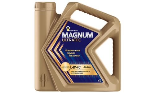 Масло моторное Роснефть Magnum Ultratec 5w40, синтетиическое, API SN/CF, ACEA A3/B4, универсальное, 4л, арт. 8727