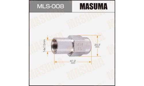 Гайка колесная Masuma MLS-008, закрытая, M14x1.5(R), длина 41.2мм, плоская посадка, под ключ 21мм