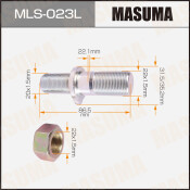 Шпилька колесная Masuma MLS-023L, для грузовиков HINO, M22x1.5(R), M20x1.5(L), длина 86.7мм