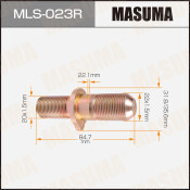 Шпилька колесная Masuma MLS-023R, для HINO, M22x1.5(R), M20x1.5(R), длина 85мм, 1 шт