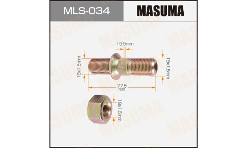 Шпилька колесная Masuma MLS-034, для грузовиков Mitsubishi Fuso, M19x1.5(R), M19x1.5(R), длина 78мм
