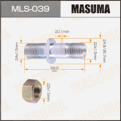 Шпилька колесная Masuma MLS-039, для грузовиков Isuzu, M22x1.5(R), M24x1.5(L), длина 89мм