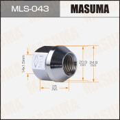 Гайка колесная Masuma MLS-043, открытая, M14x1.5(R), длина 25мм, коническая посадка, под ключ 21мм