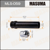 Гайка колесная Masuma MLS-059, закрытая, M12x1.5(R), длина 22.9мм, коническая посадка, под ключ 19мм, с секретом + ключ в комплекте, 4 шт