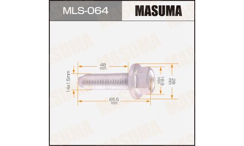 Болт стойки Masuma, для Subaru, M14x1.5(R), длина 65.5мм, под ключ 19мм, арт. MLS-064