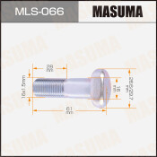 Шпилька колесная Masuma MLS-066, для грузовиков Toyota, M16x1.5(L), длина 61мм