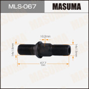 Шпилька колесная Masuma MLS-067, для грузовиков Toyota, M14x1.5(R), M14x1.5(R), длина 67мм