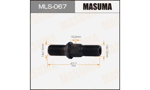 Шпилька колесная Masuma MLS-067, для грузовиков Toyota, M14x1.5(R), M14x1.5(R), длина 67мм