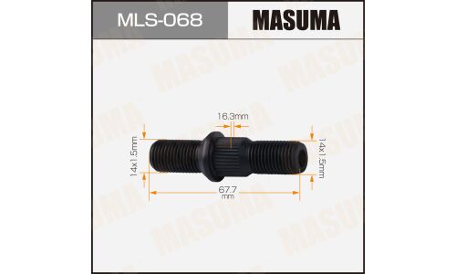 Шпилька колесная Masuma MLS-068, для грузовиков Toyota, M14x1.5(R), M14x1.5(L), длина 68мм