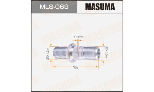 Шпилька колесная Masuma MLS-069, для грузовиков Toyota, M20x1.5(R), M20x1.5(R), длина 72мм