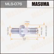 Шпилька колесная Masuma MLS-076, для грузовиков Nissan, M16x1.5(R), M16x1.5(L), длина 74.5мм