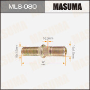 Шпилька колесная Masuma MLS-080, для грузовиков Mitsubishi Fuso, M16x1.5(R), M16x1.5(R), длина 76мм