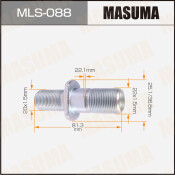 Шпилька колесная Masuma MLS-088, для грузовиков Isuzu, M22x1.5(R), M20x1.5(L), длина 81.3мм